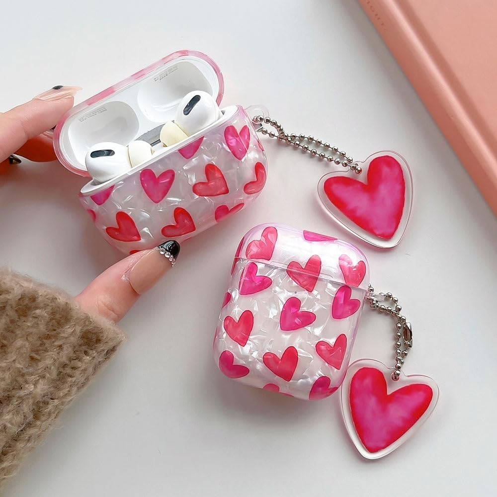 iPhone Airpod Cover with Pink Heart Girls Case