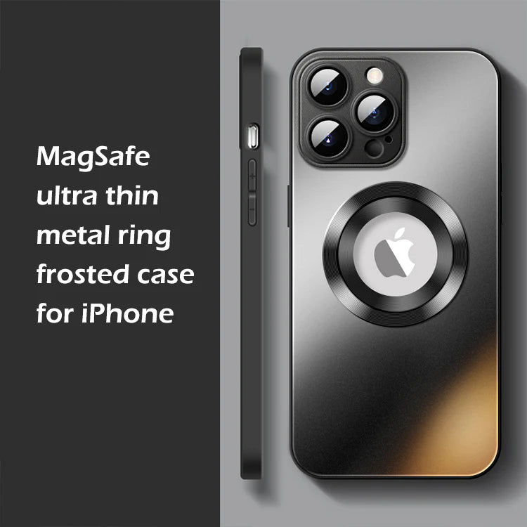 MagSafe ultra thin metal ring frosted case for iPhone 14