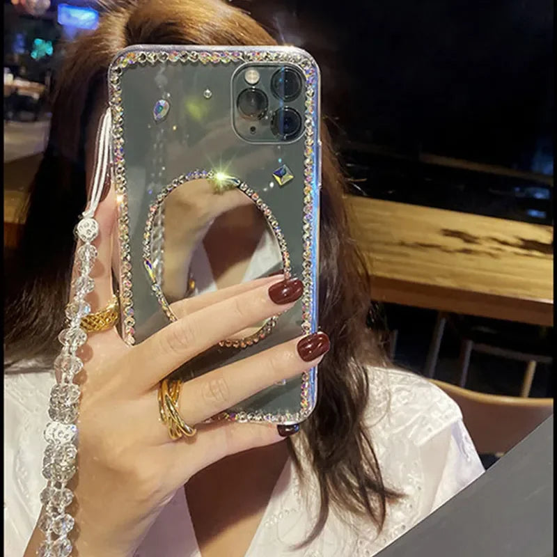 Luxury Diamond Mirror Clear Phone Case for IPhone 14