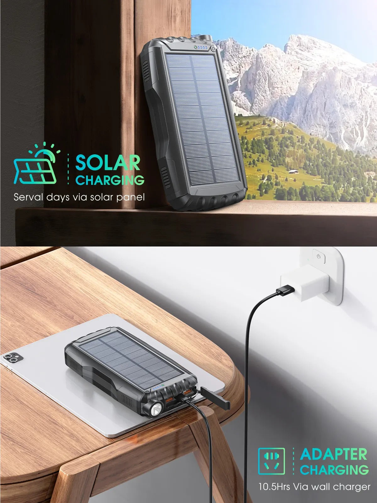 Moerdon 20000 Solar Power Bank 10W