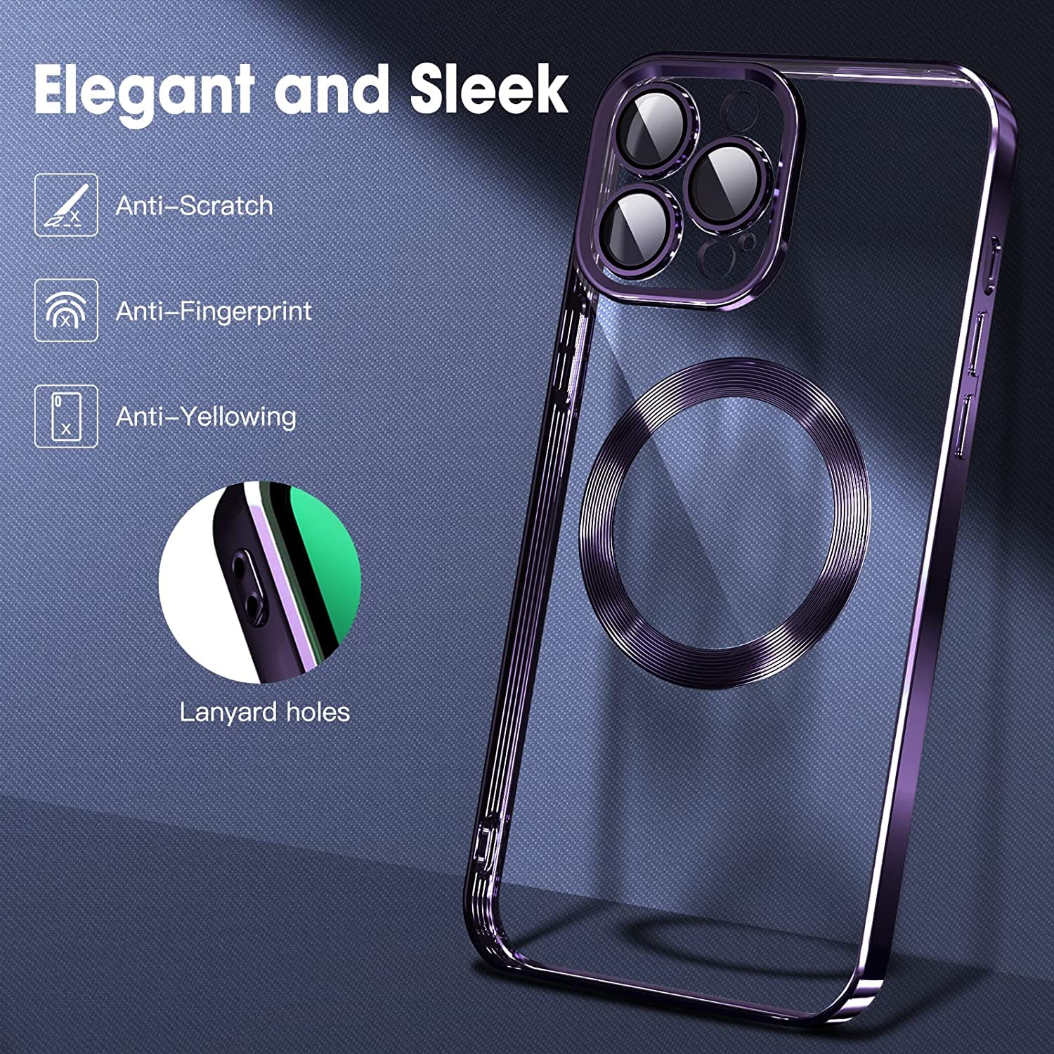 Electroplating Semi Transparent Case for iPhone 14 Pro Max