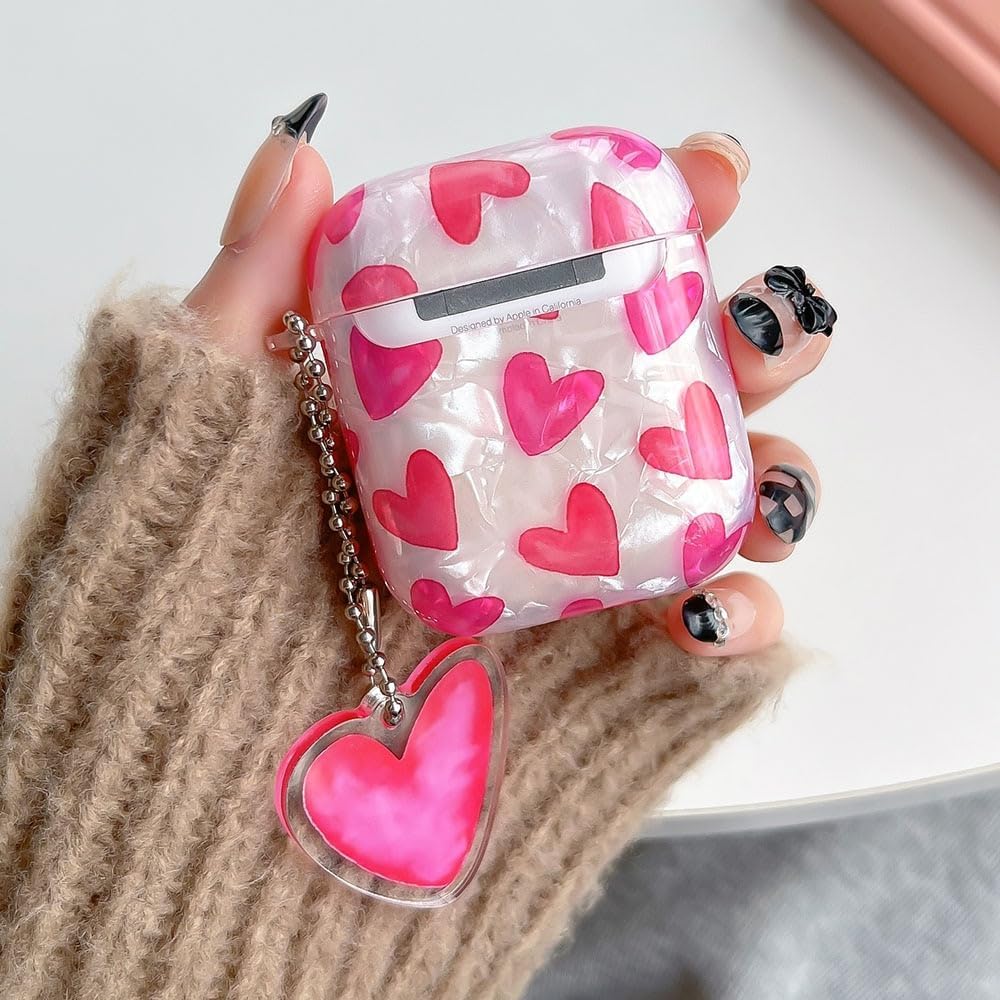 iPhone Airpod Cover with Pink Heart Girls Case