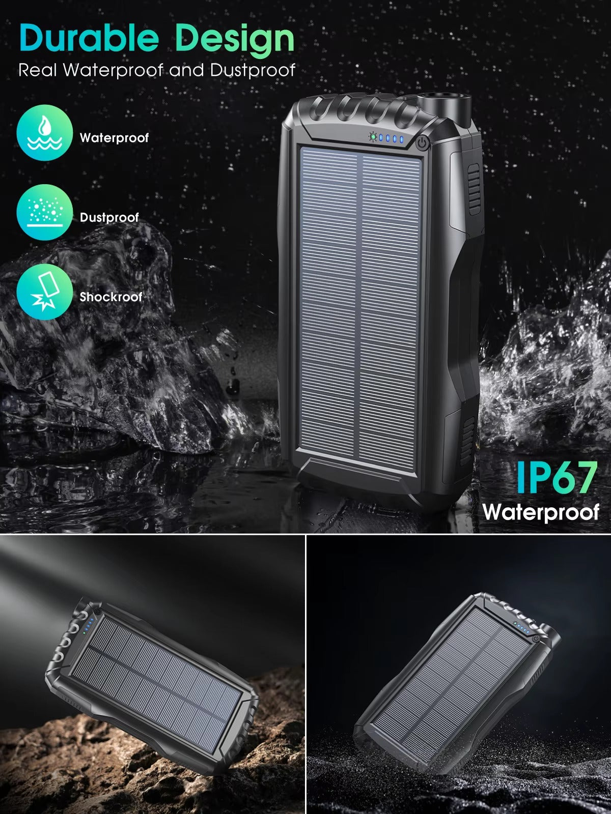 Moerdon 20000 Solar Power Bank 10W