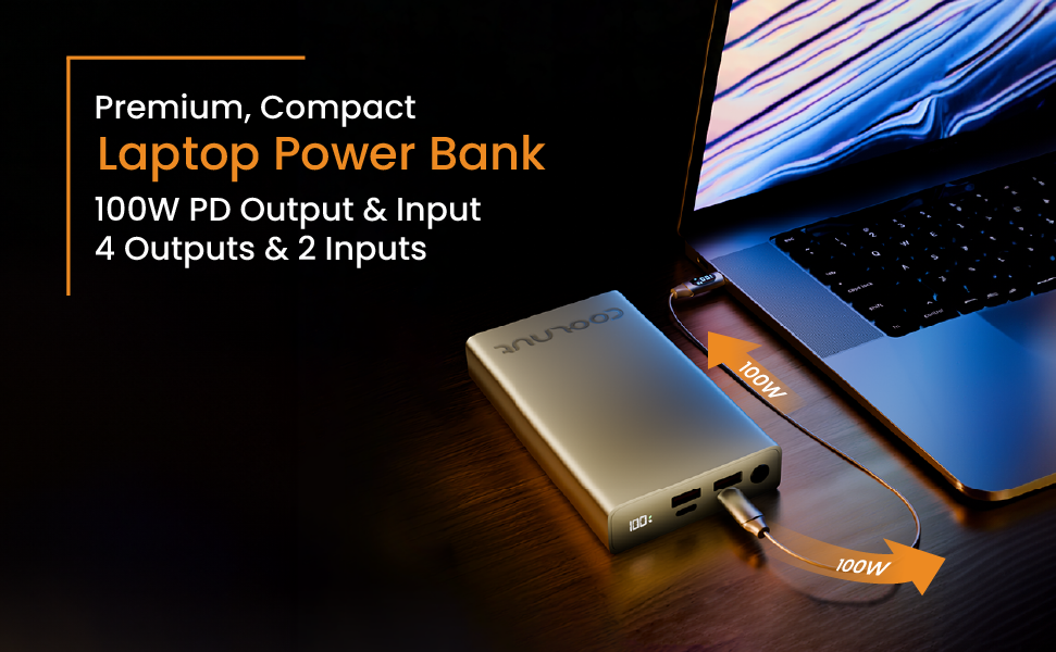 Coolnut 20000mah - 100 watt Metal Laptop Power Bank