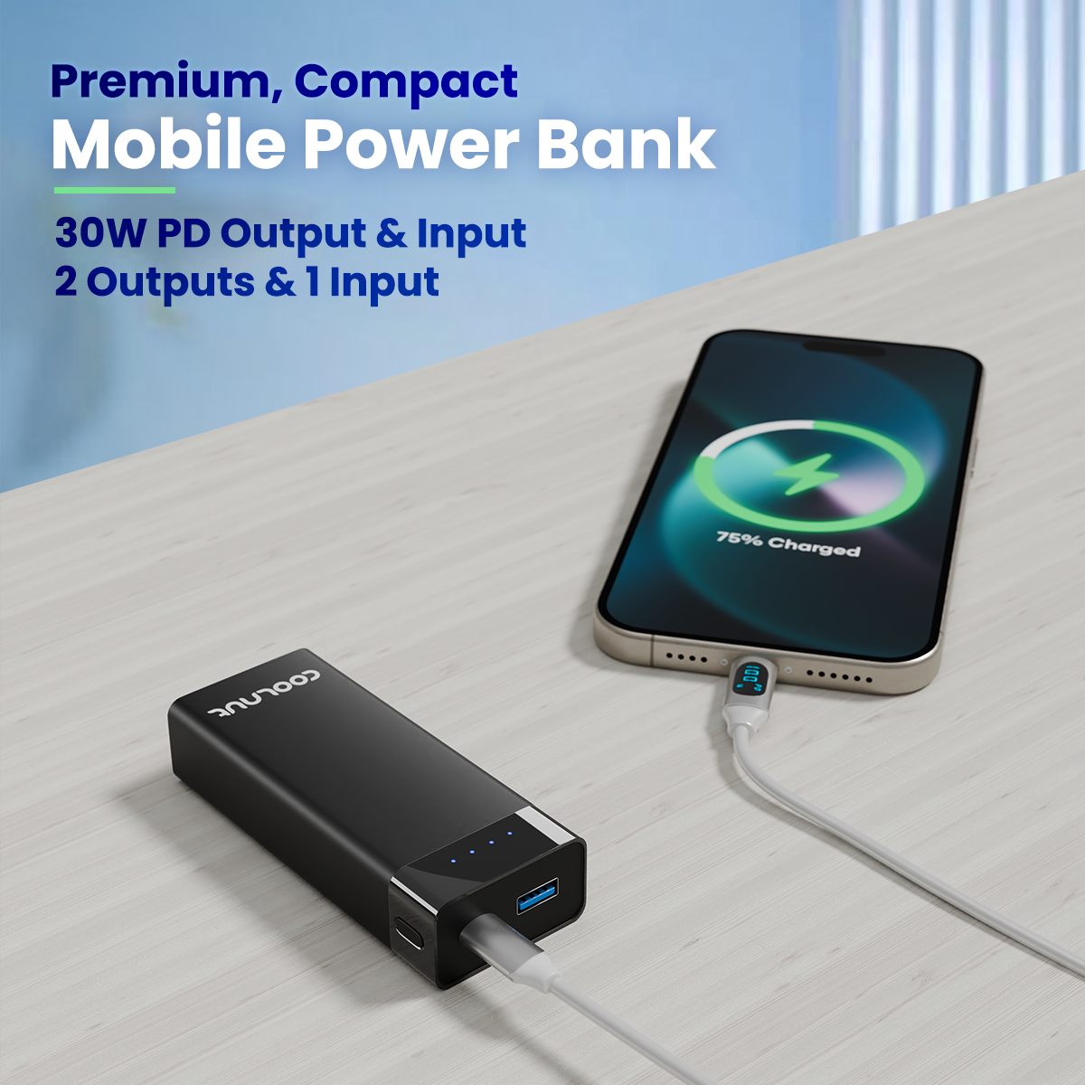 Coolnut 10000mah - 30 watt Mobile Power Bank