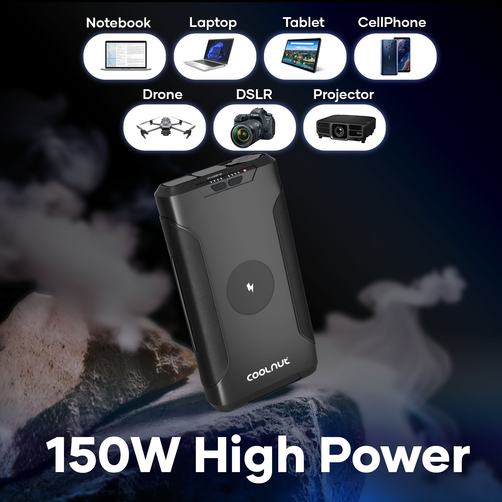 Coolnut 150 watt - 60000mah(222WH) Poratble Power Station