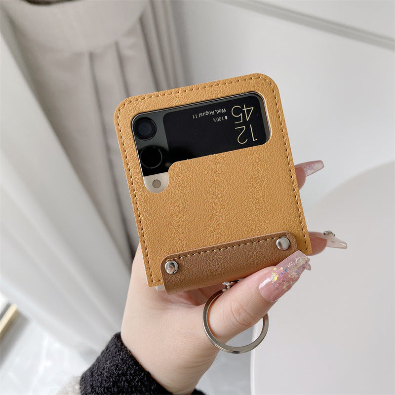 phone back cover Z FLIP 4 leather 