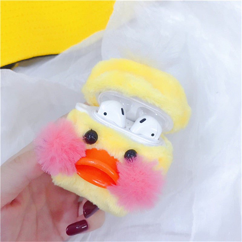 Cute Cartoon Plush Duck Earphone Cases For Airpods 1, 2