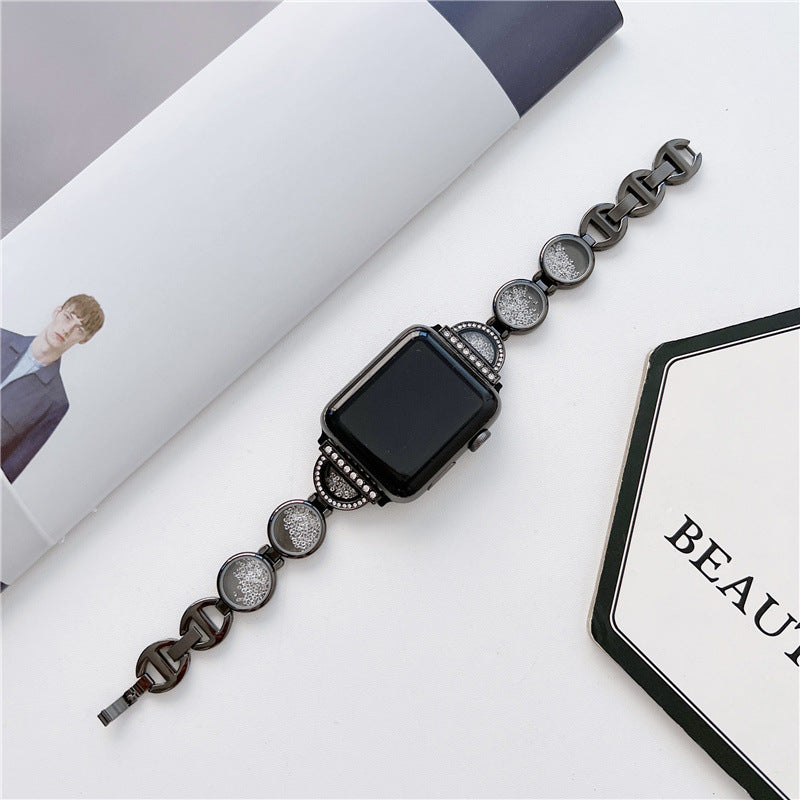 BEWELL stylish watch strap Jewelry buckle and stones alloy band 41MM