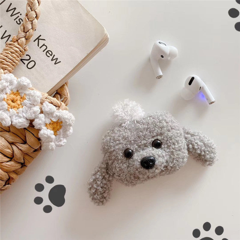 3D Cute Cartoon Black White Plush Cat Earphone Cases For Airpods 3