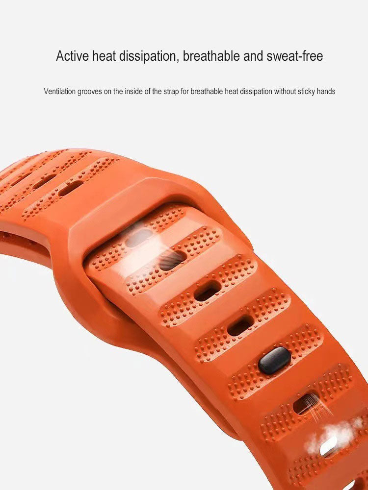 Fashion Men luxury FKM Watch Band Strap Belt For Apple Watch Orange