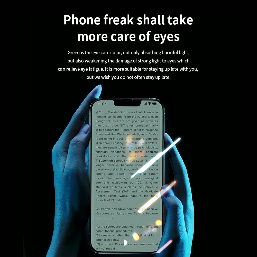 Full-Coverage Anti-blue Light Eye Care Tempered Glass for iPhone 13 Series