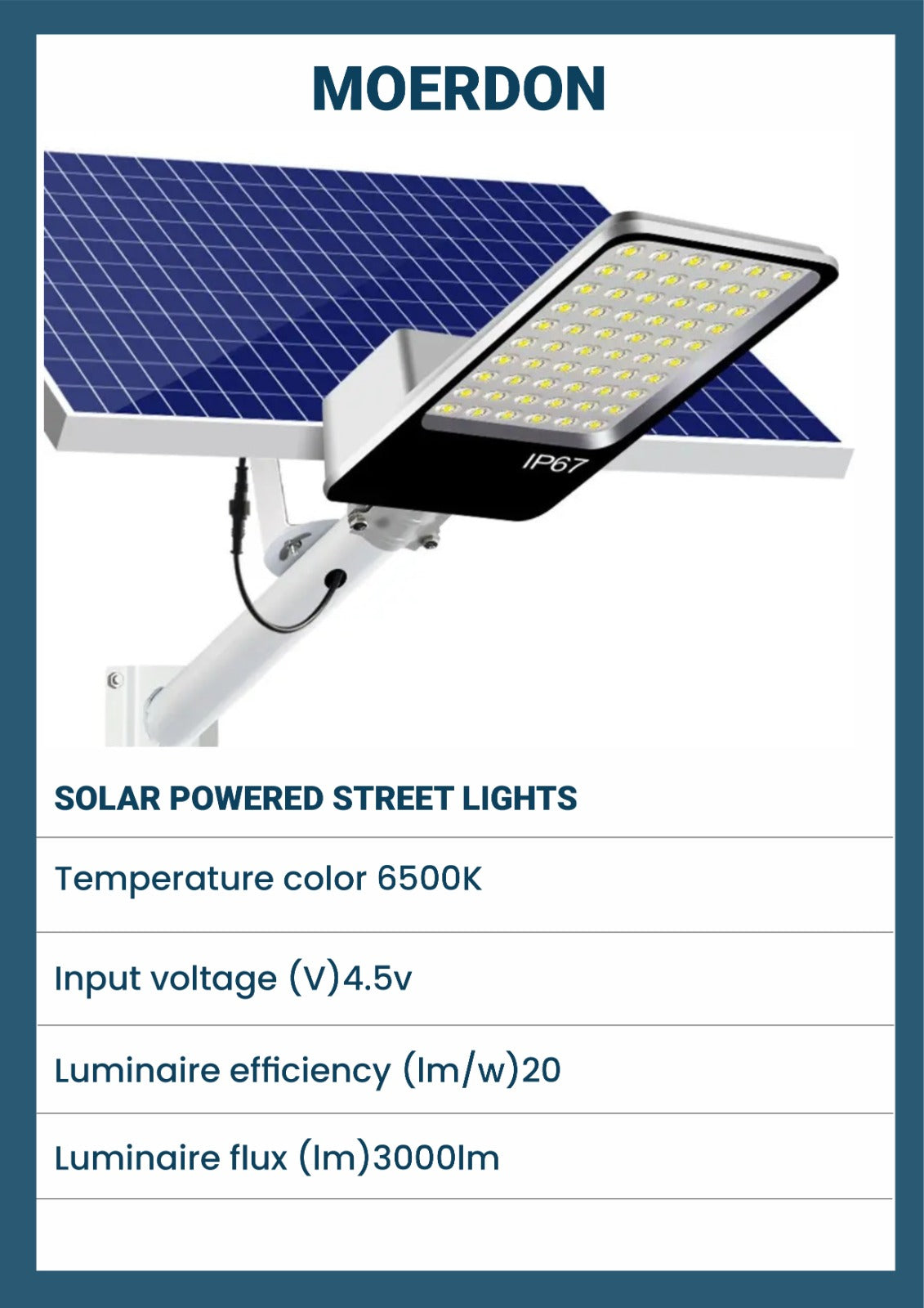 IP67 Solar Street Light with panel