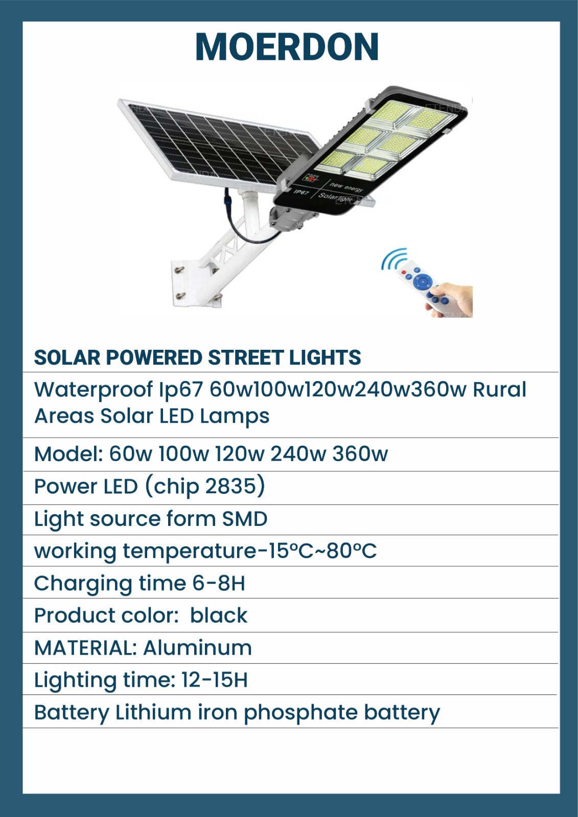 IP65 Solar Street Light with panel