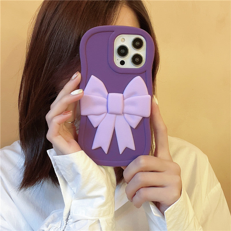 Mobile Case Silicon max Protection Cover/Purple Cartoon Bow