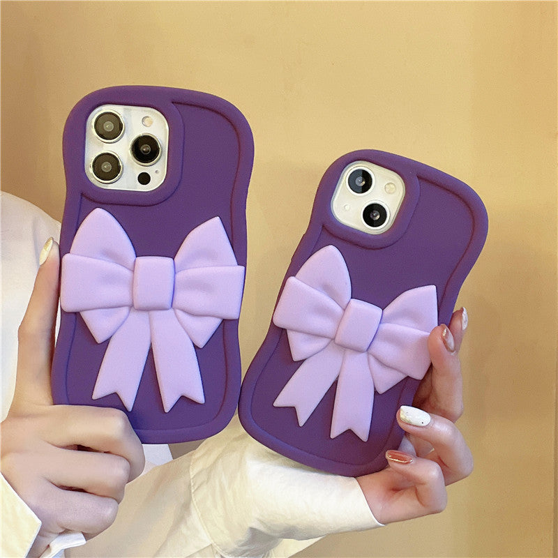 Mobile Case Silicon max Protection Cover/Purple Cartoon Bow