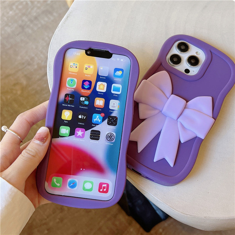 Mobile Case Silicon max Protection Cover/Purple Cartoon Bow