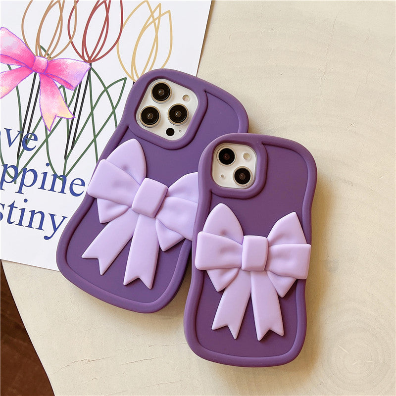 Mobile Case Silicon max Protection Cover/Purple Cartoon Bow