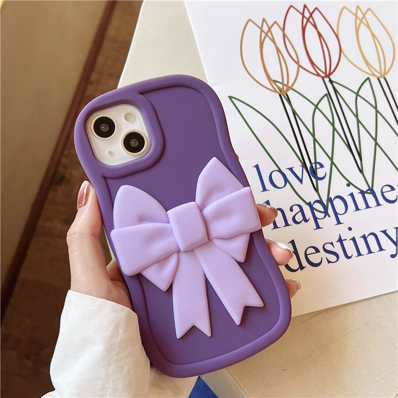 Mobile Case Silicon max Protection Cover/Purple Cartoon Bow