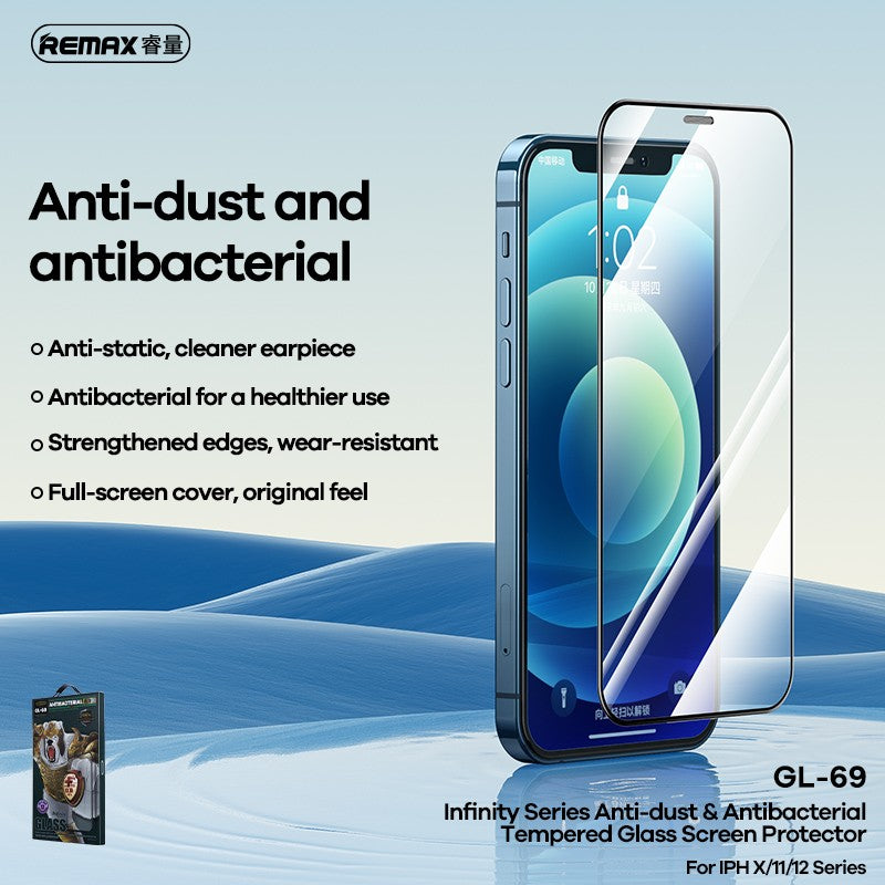 REMAX Infinity Series Anti-dust & Antibacterial HD Tempered Glass Screen Protector