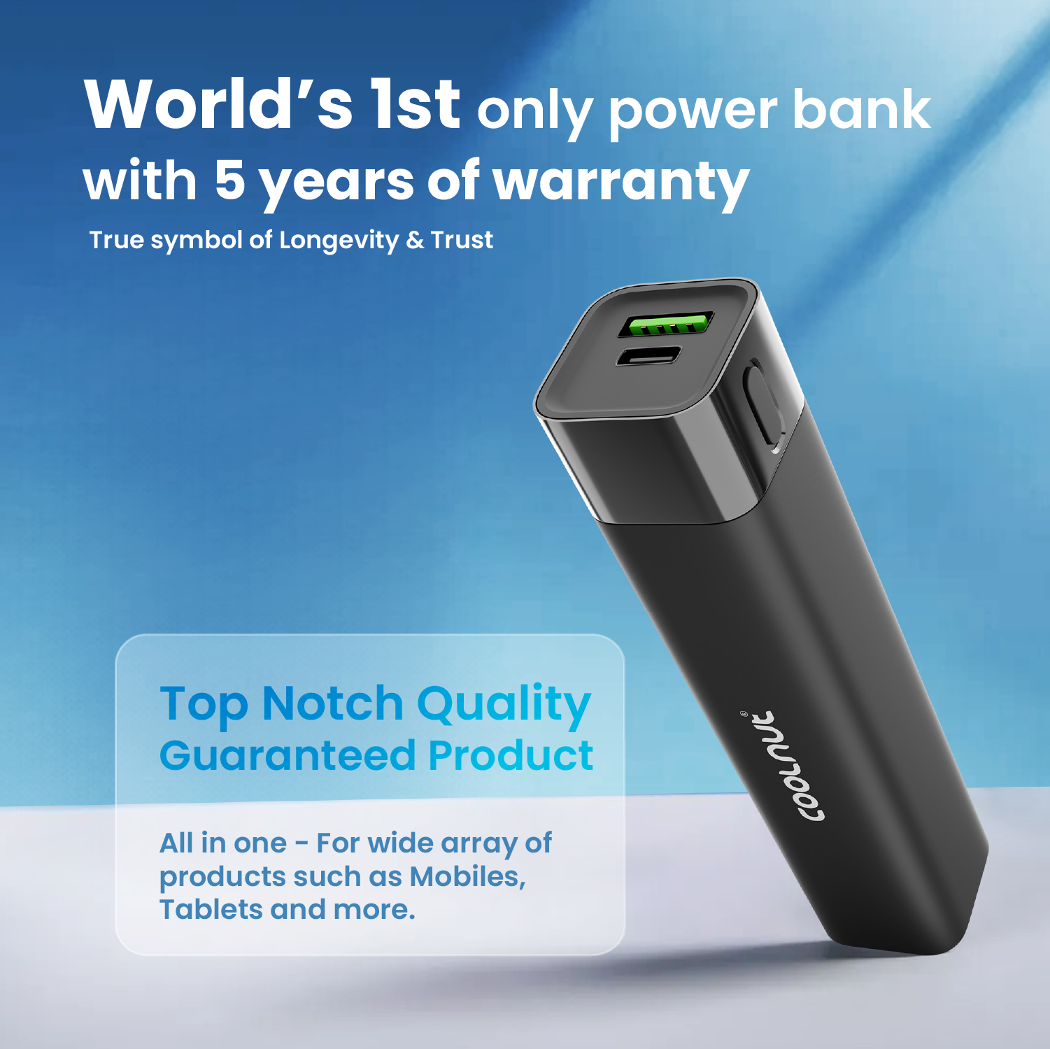 Coolnut 5000mah - 18 watt Mobile Power Bank (CMPBSUN-52)